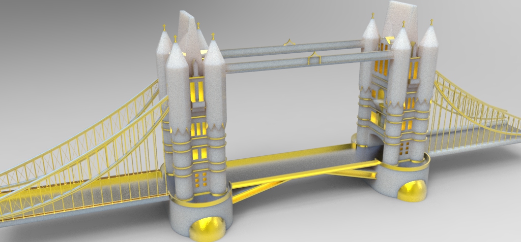 伦敦塔桥（iCader.com与您分享最新的CAD设计工具和创意工业设计3D作品）
